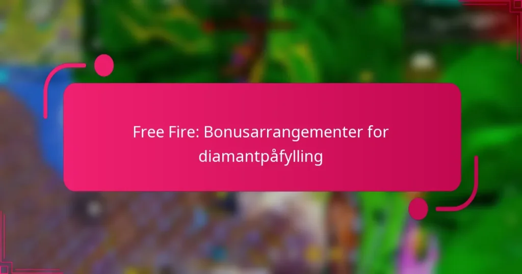 Free Fire: Bonusarrangementer for diamantpåfylling