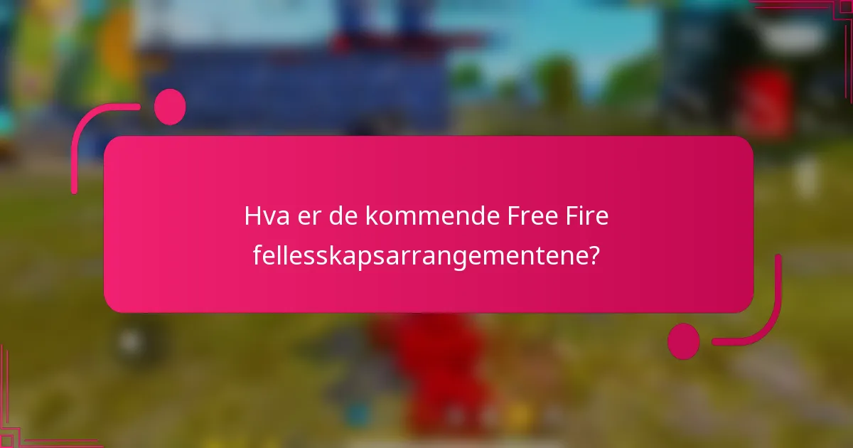 Hva er de kommende Free Fire fellesskapsarrangementene?
