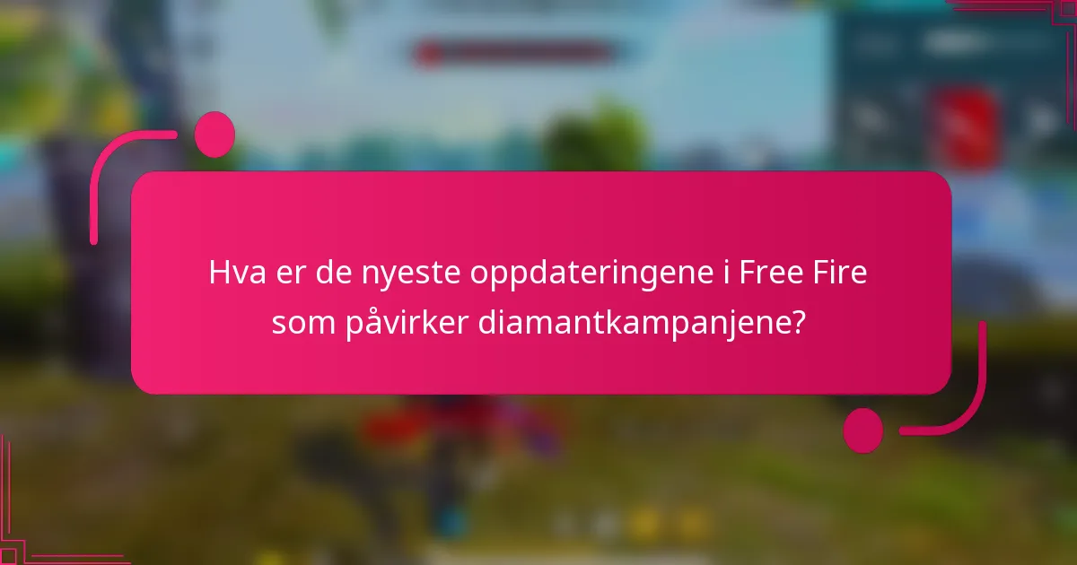 Hva er de nyeste oppdateringene i Free Fire som påvirker diamantkampanjene?